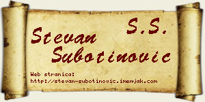 Stevan Subotinović vizit kartica